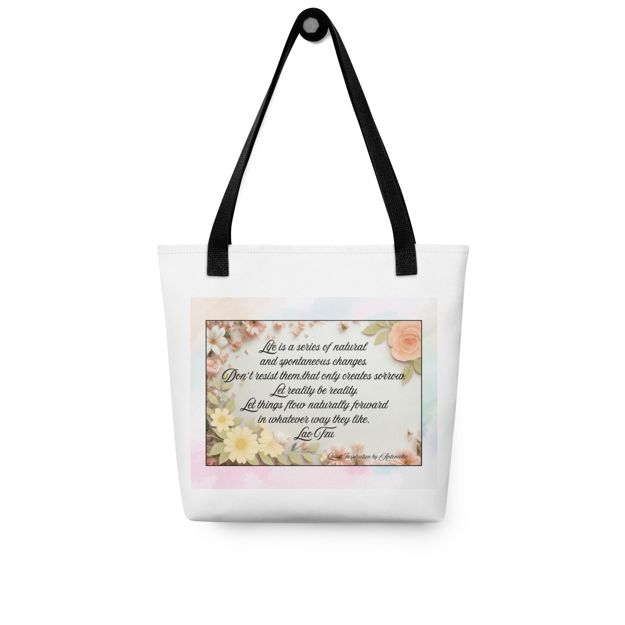 Let Life Unfold Inspirational Tote bag