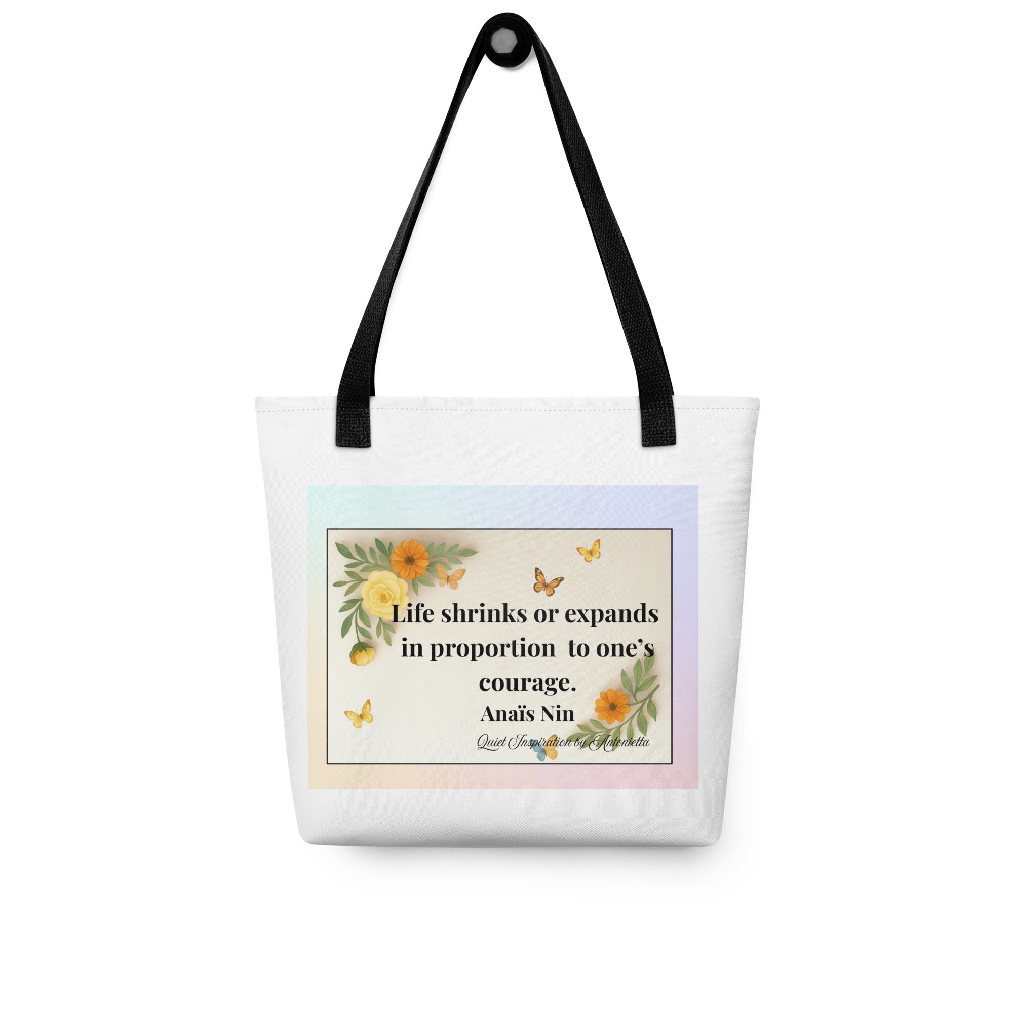 Growth Begins With Courage Inspirational Tote bag