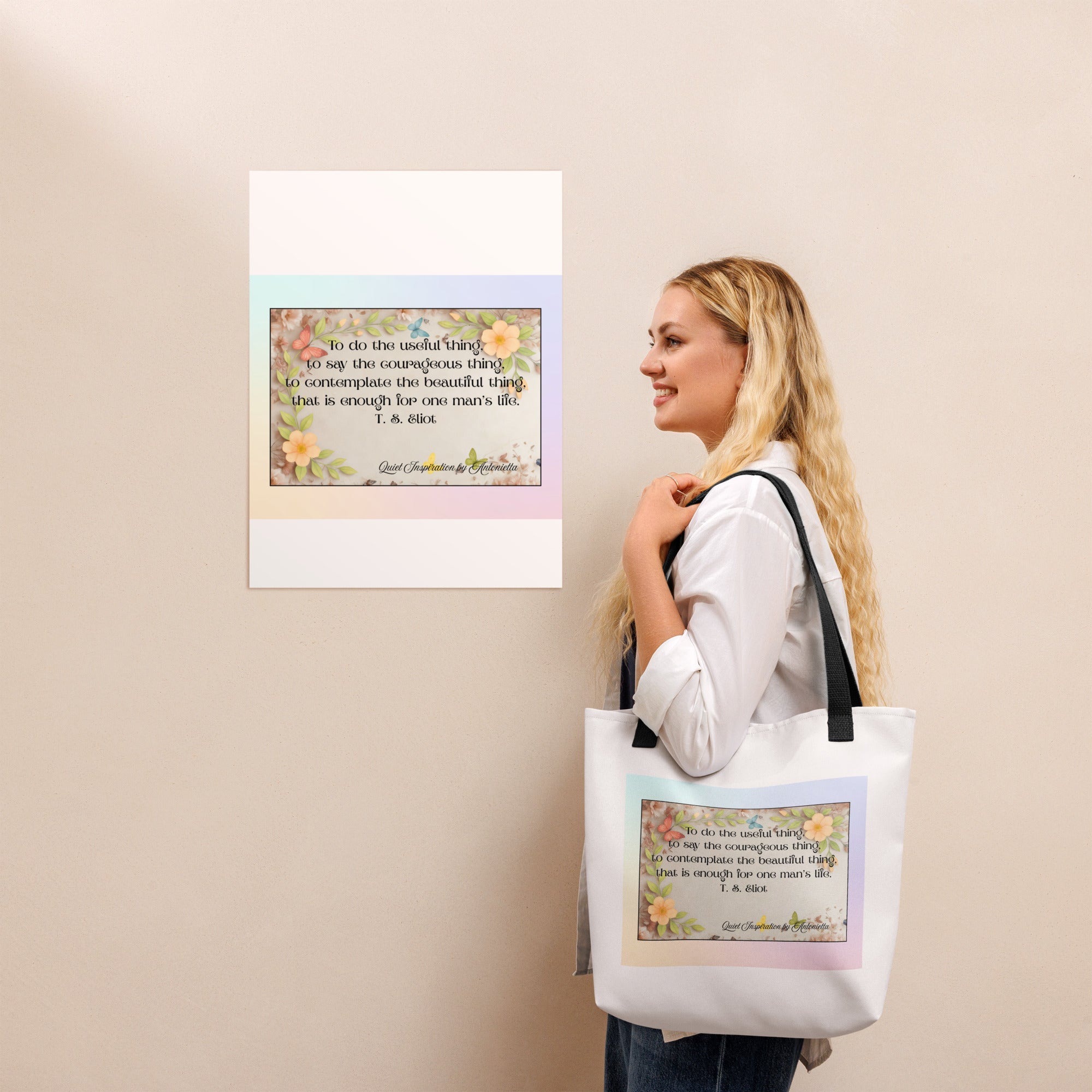 The Useful and the Beautiful Inspirational Tote bag