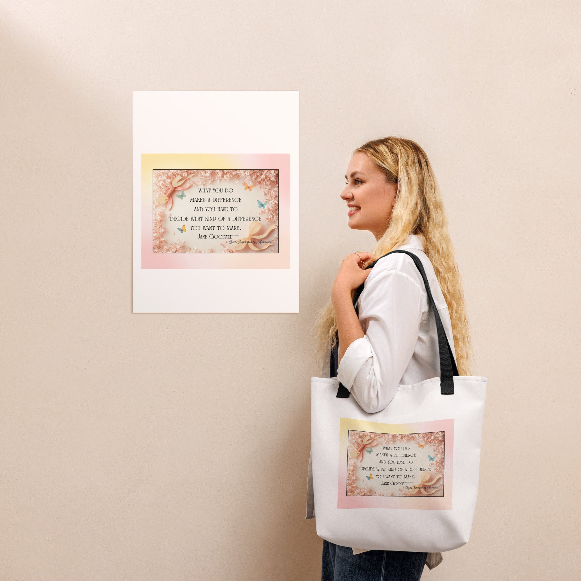Choosing the Difference You Make Inspirational Tote bag