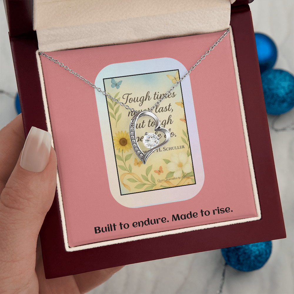 Motivational Strength Necklace for Women – Tough Times Never Last | Resilience Gift