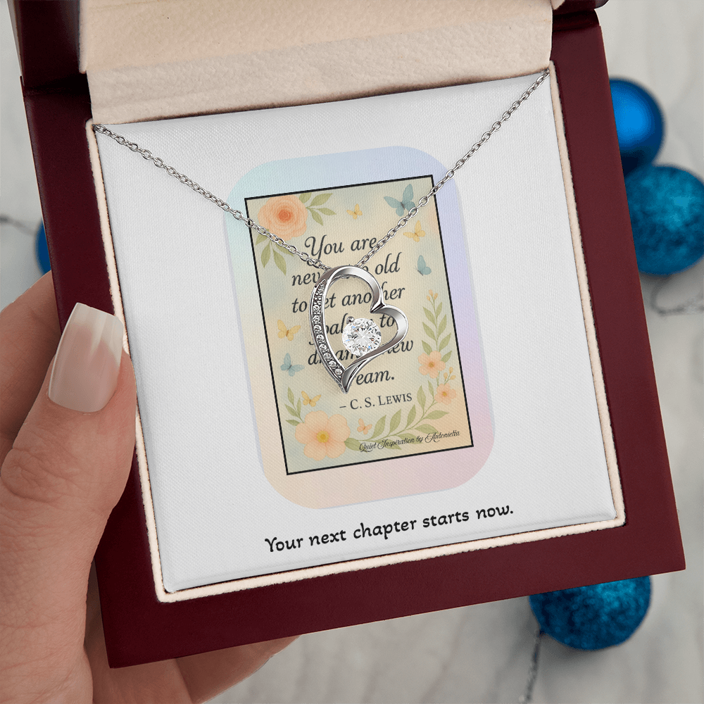 Motivational Gift for Her – Encouragement Necklace for New Beginnings, Retirement, Career Change or Milestone Birthday