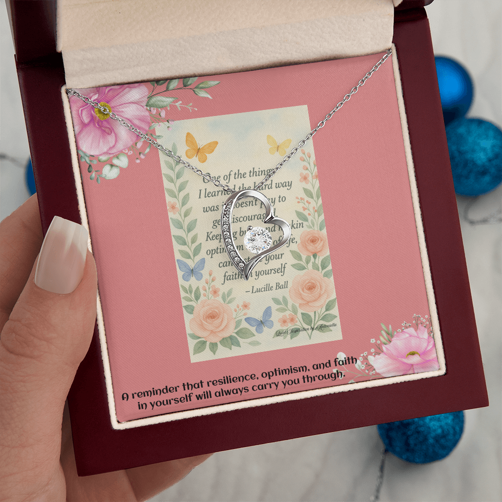 Encouragement Gift for Her – Inspirational Heart Necklace for Daughter, Wife, Sister or Best Friend