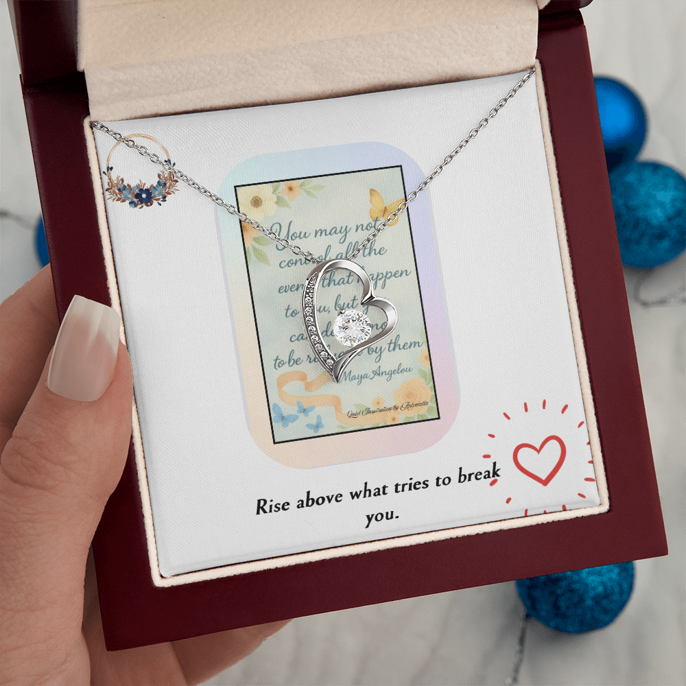 Maya Angelou Inspirational Quote Necklace – Encouragement Gift for Women | Strength, Resilience & Empowerment Jewelry