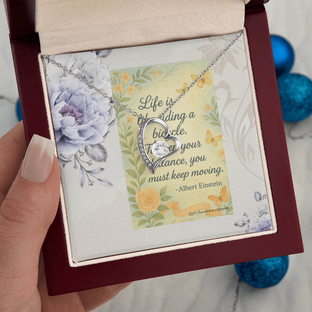 Inspirational Balance Necklace for Her – “Keep Moving Forward” Encouragement Gift for Women | Motivational Jewelry for Life Transitions