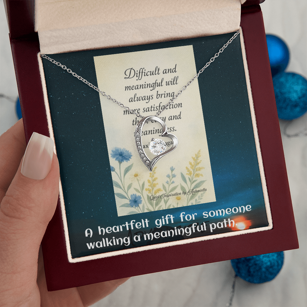 Inspirational Heart Pendant Necklace – Encouragement Gift for Women | Uplifting Jewelry for Difficult Times