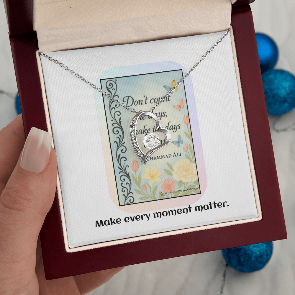 Inspirational Success Necklace – Don't Count the Days | Goal Setting & Motivation Gift for Her