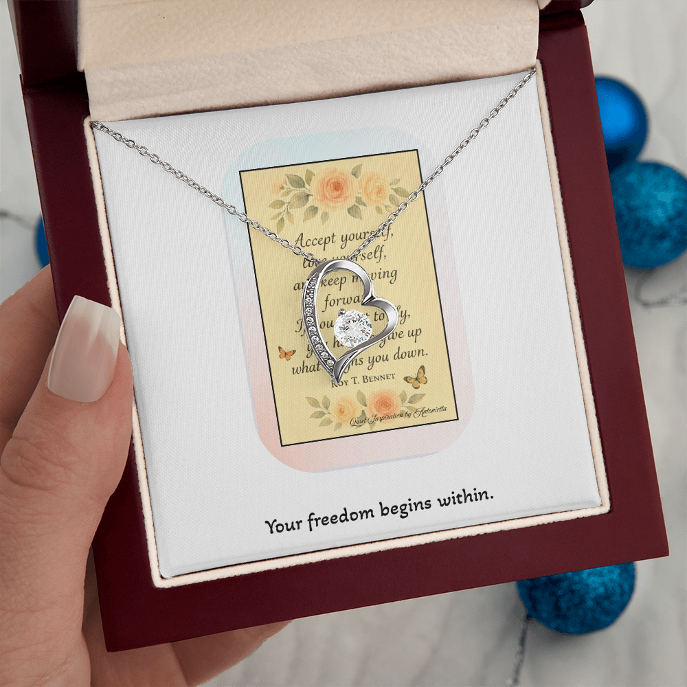 Motivational Gift for Women – Self Love & Letting Go Necklace for Healing, Personal Growth & New Beginnings