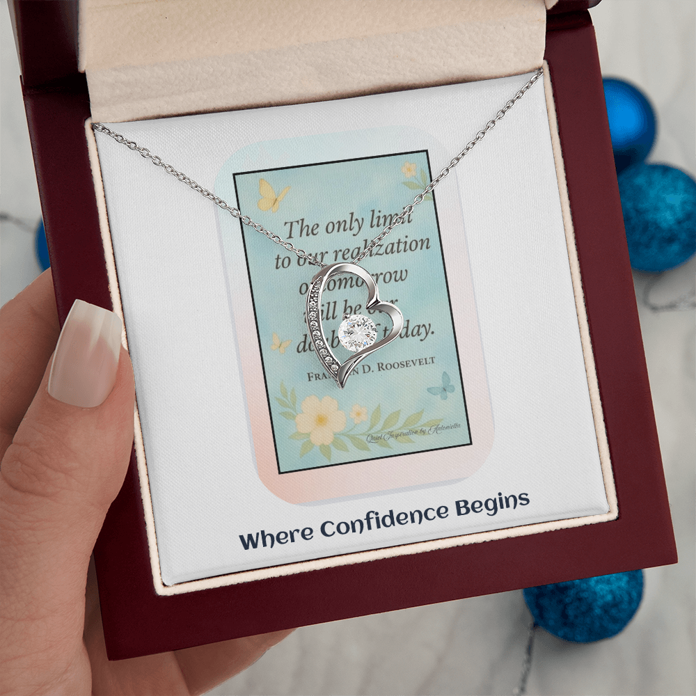 Inspirational Motivation Necklace for Women – Overcome Self-Doubt & Believe in Your Future – Encouragement Gift for Strength and Success