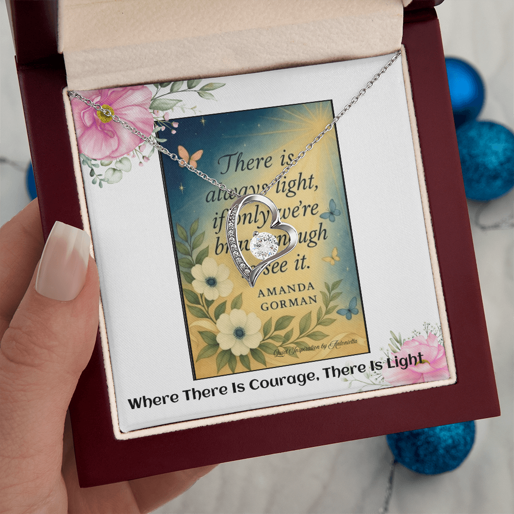 Inspirational Courage & Hope Necklace for Women – “There Is Always Light” Motivational Gift for Strength and Resilience