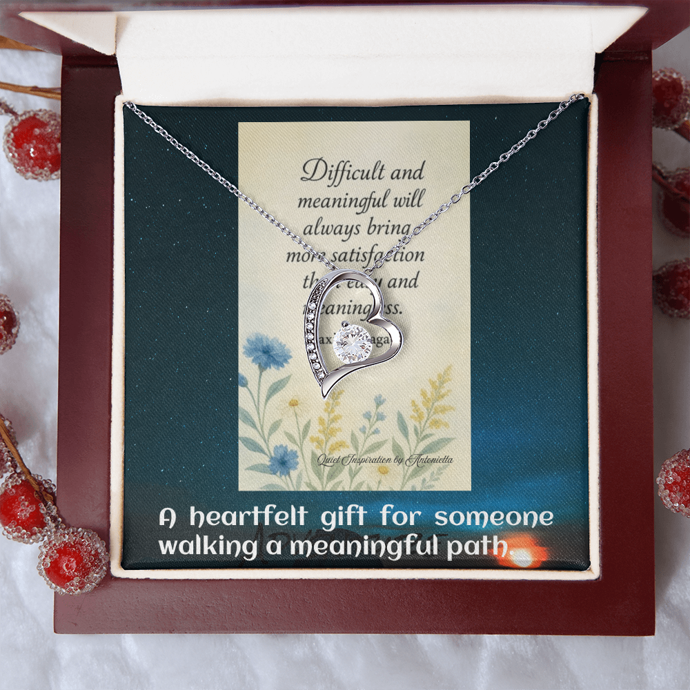Inspirational Heart Pendant Necklace – Encouragement Gift for Women | Uplifting Jewelry for Difficult Times
