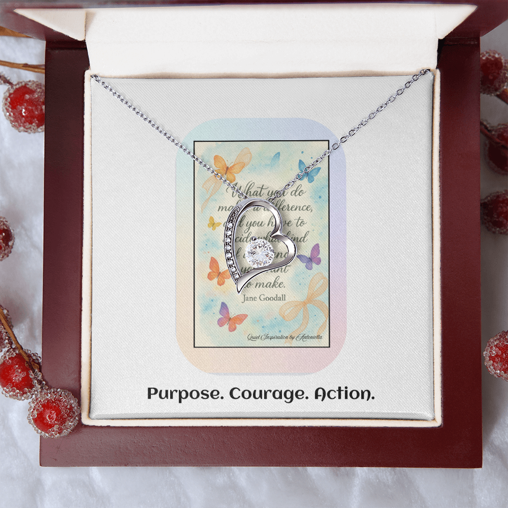 Inspirational Necklace for Women – “Be the Difference” Empowerment Gift for Leaders, Graduates & Change-Make