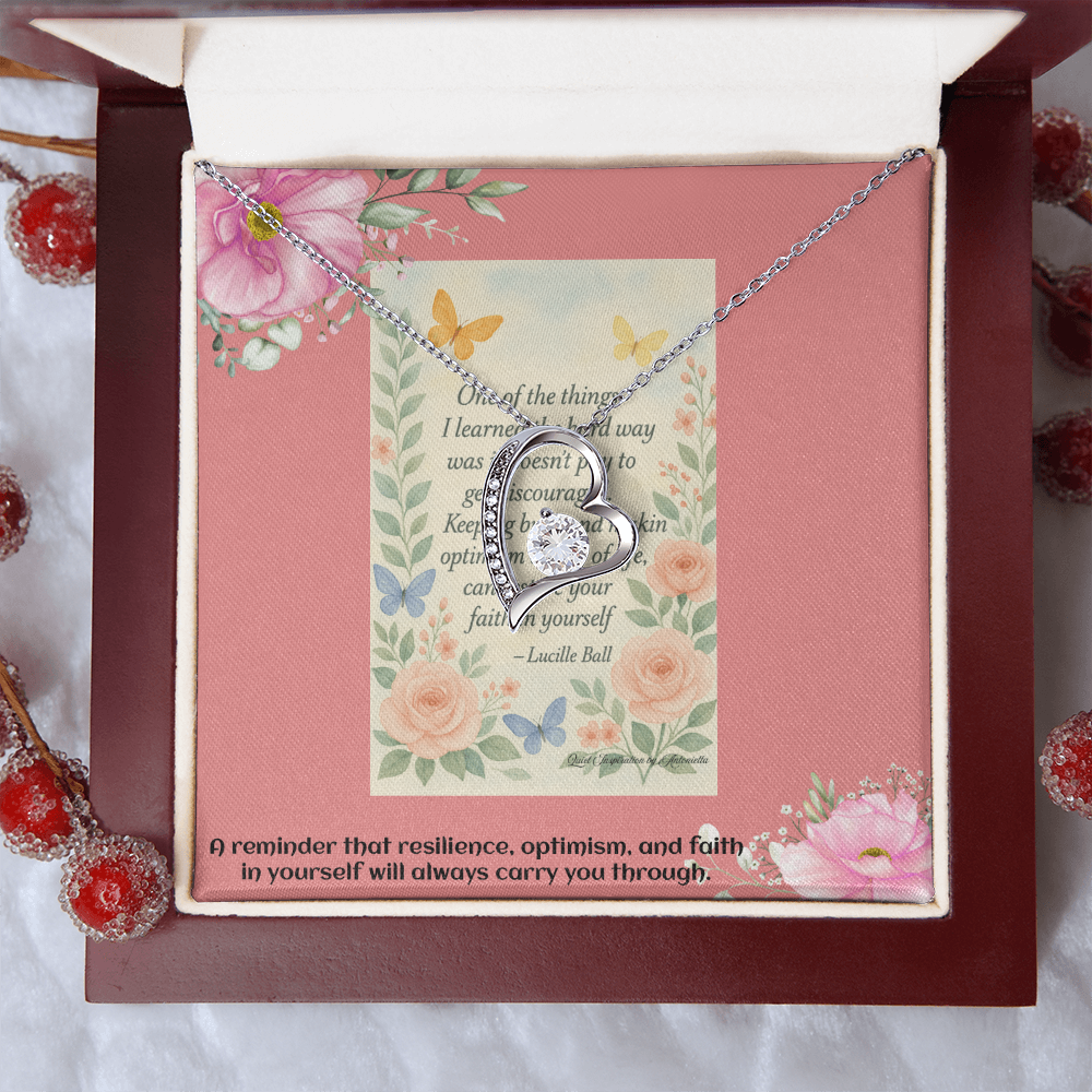 Encouragement Gift for Her – Inspirational Heart Necklace for Daughter, Wife, Sister or Best Friend