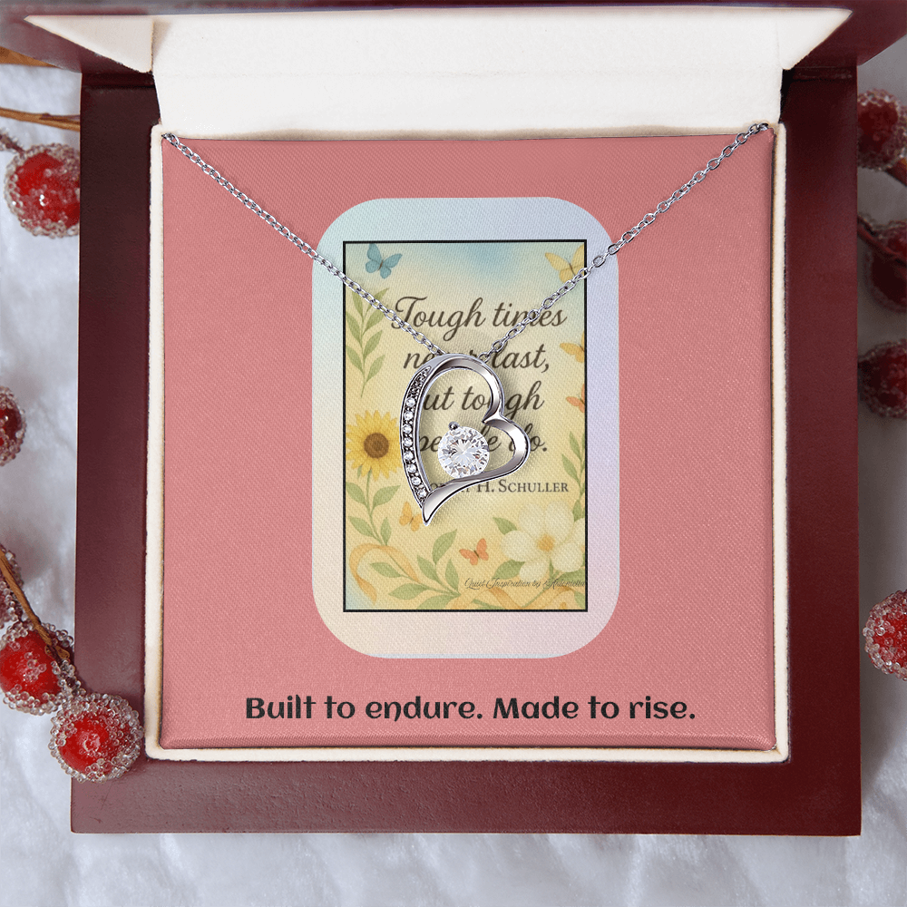 Motivational Strength Necklace for Women – Tough Times Never Last | Resilience Gift