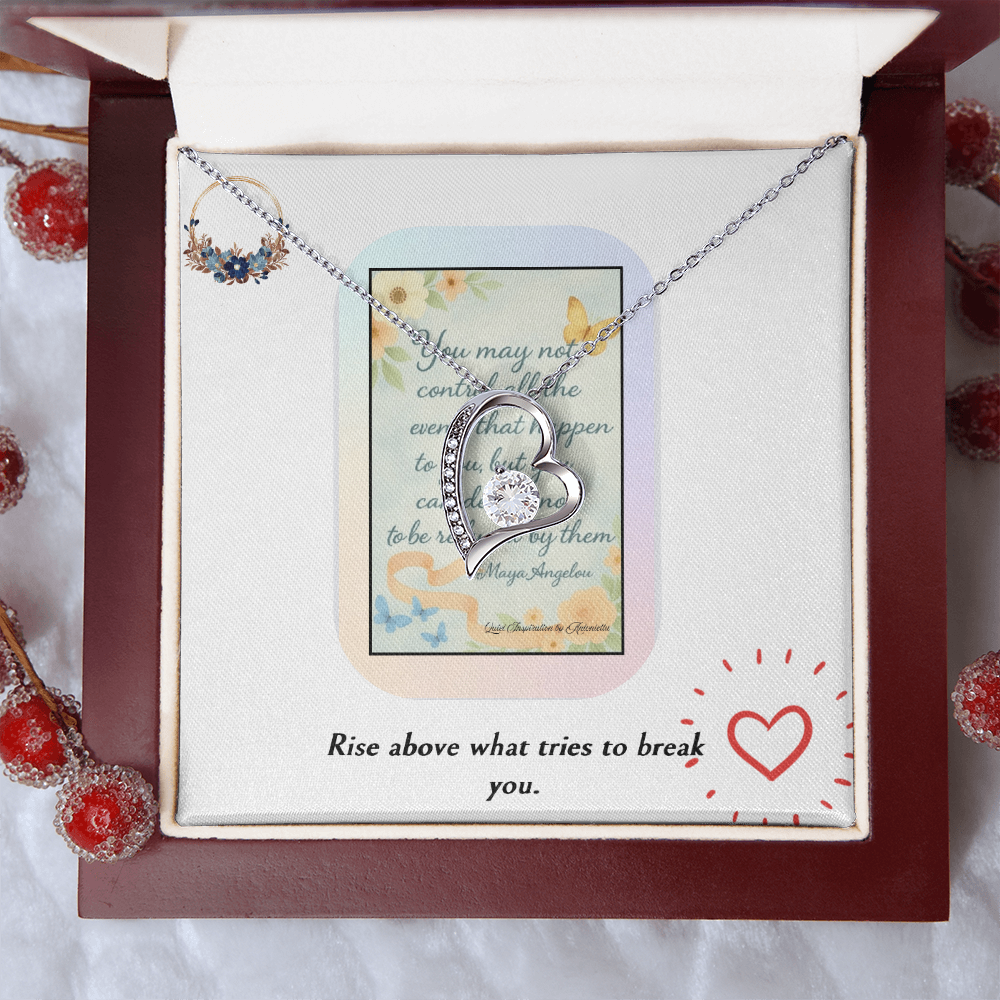 Maya Angelou Inspirational Quote Necklace – Encouragement Gift for Women | Strength, Resilience & Empowerment Jewelry