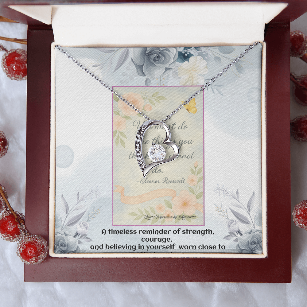 Inspirational Heart Necklace Gift for Her – Encouragement Jewelry for Daughter, Wife, Girlfriend or Best Friend