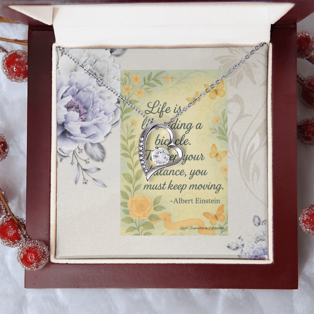 Inspirational Balance Necklace for Her – “Keep Moving Forward” Encouragement Gift for Women | Motivational Jewelry for Life Transitions