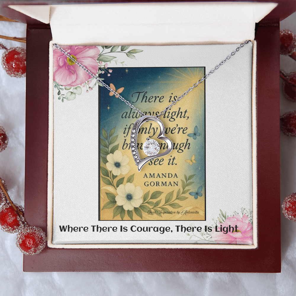 Inspirational Courage & Hope Necklace for Women – “There Is Always Light” Motivational Gift for Strength and Resilience