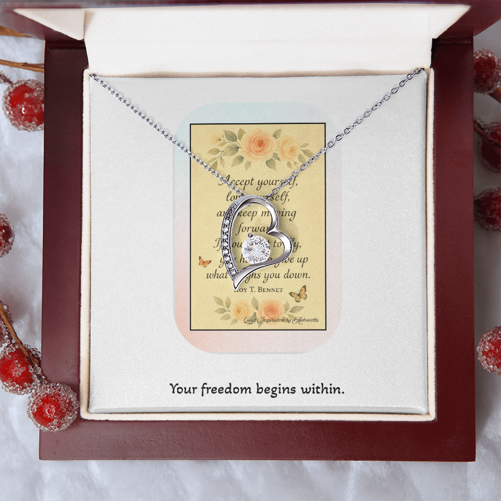 Motivational Gift for Women – Self Love & Letting Go Necklace for Healing, Personal Growth & New Beginnings