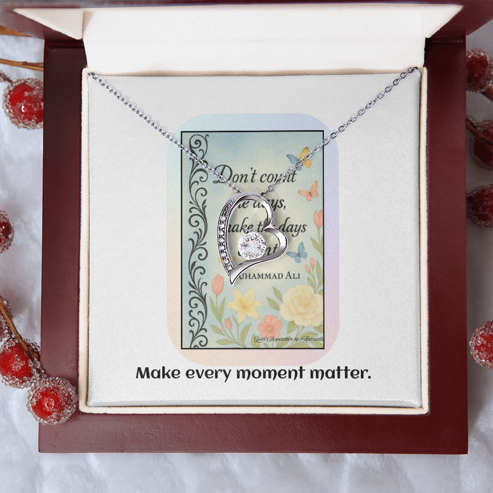 Inspirational Success Necklace – Don't Count the Days | Goal Setting & Motivation Gift for Her