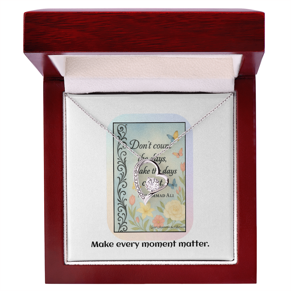 Inspirational Success Necklace – Don't Count the Days | Goal Setting & Motivation Gift for Her