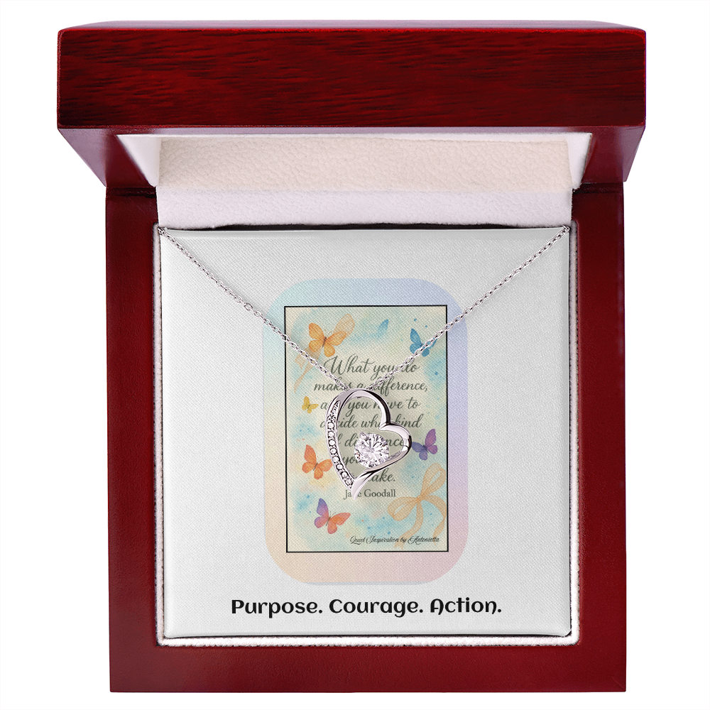 Inspirational Necklace for Women – “Be the Difference” Empowerment Gift for Leaders, Graduates & Change-Make