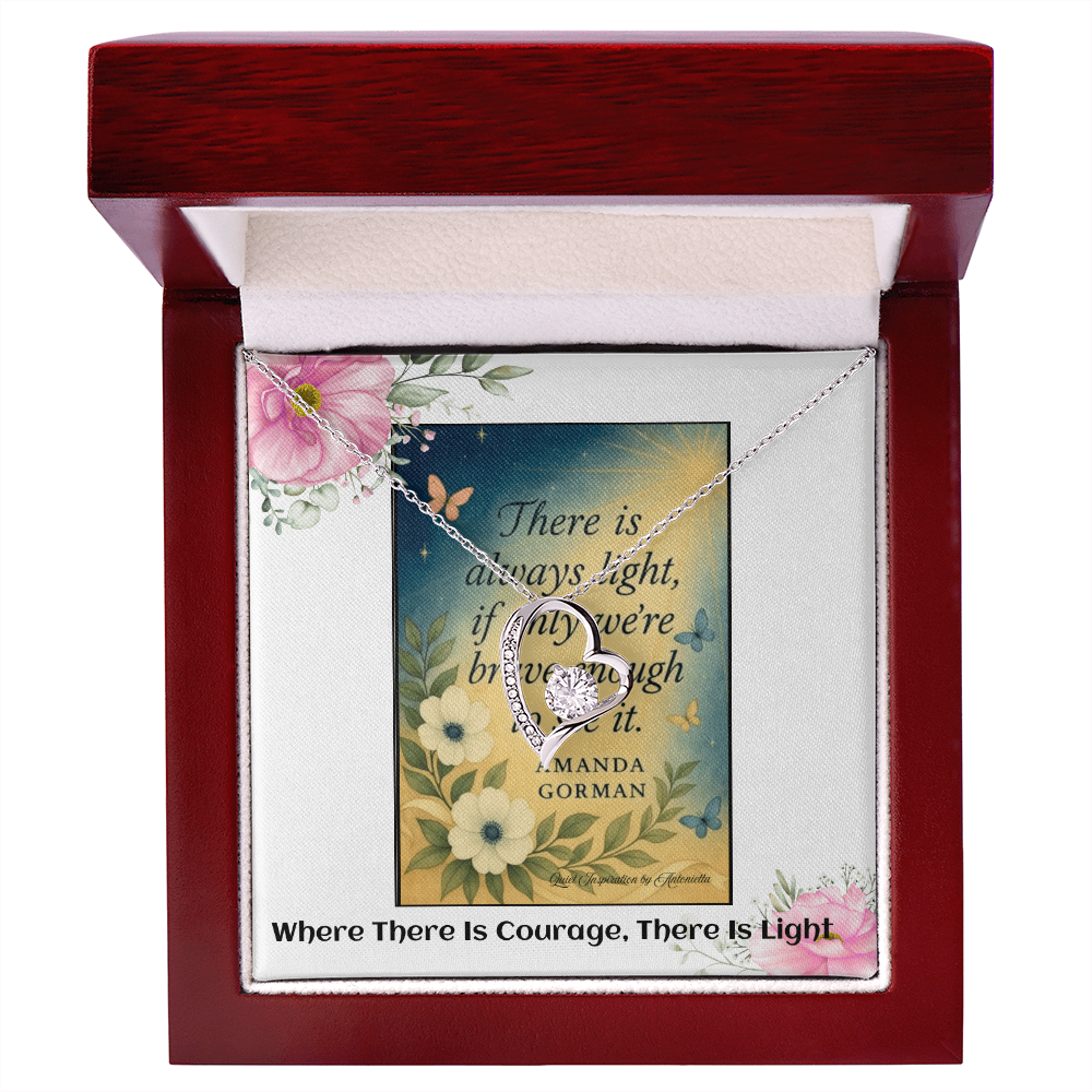 Inspirational Courage & Hope Necklace for Women – “There Is Always Light” Motivational Gift for Strength and Resilience