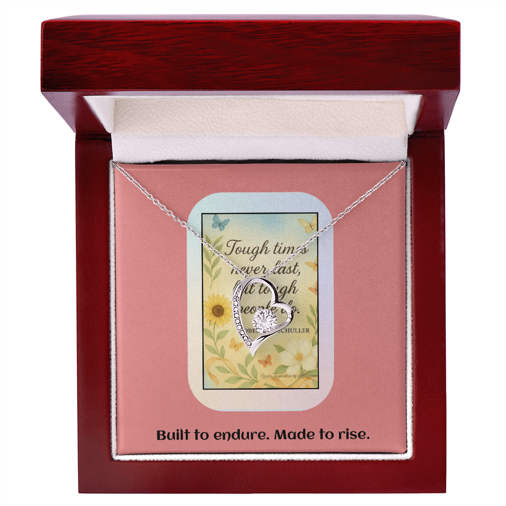 Motivational Strength Necklace for Women – Tough Times Never Last | Resilience Gift