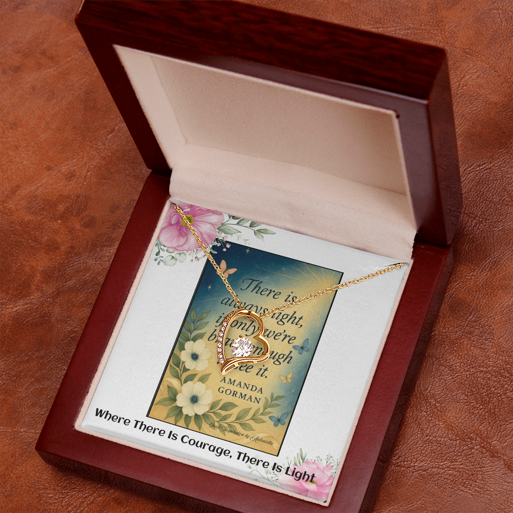 Inspirational Courage & Hope Necklace for Women – “There Is Always Light” Motivational Gift for Strength and Resilience