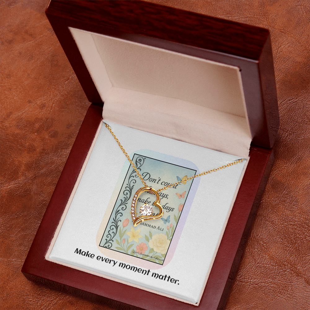 Inspirational Success Necklace – Don't Count the Days | Goal Setting & Motivation Gift for Her