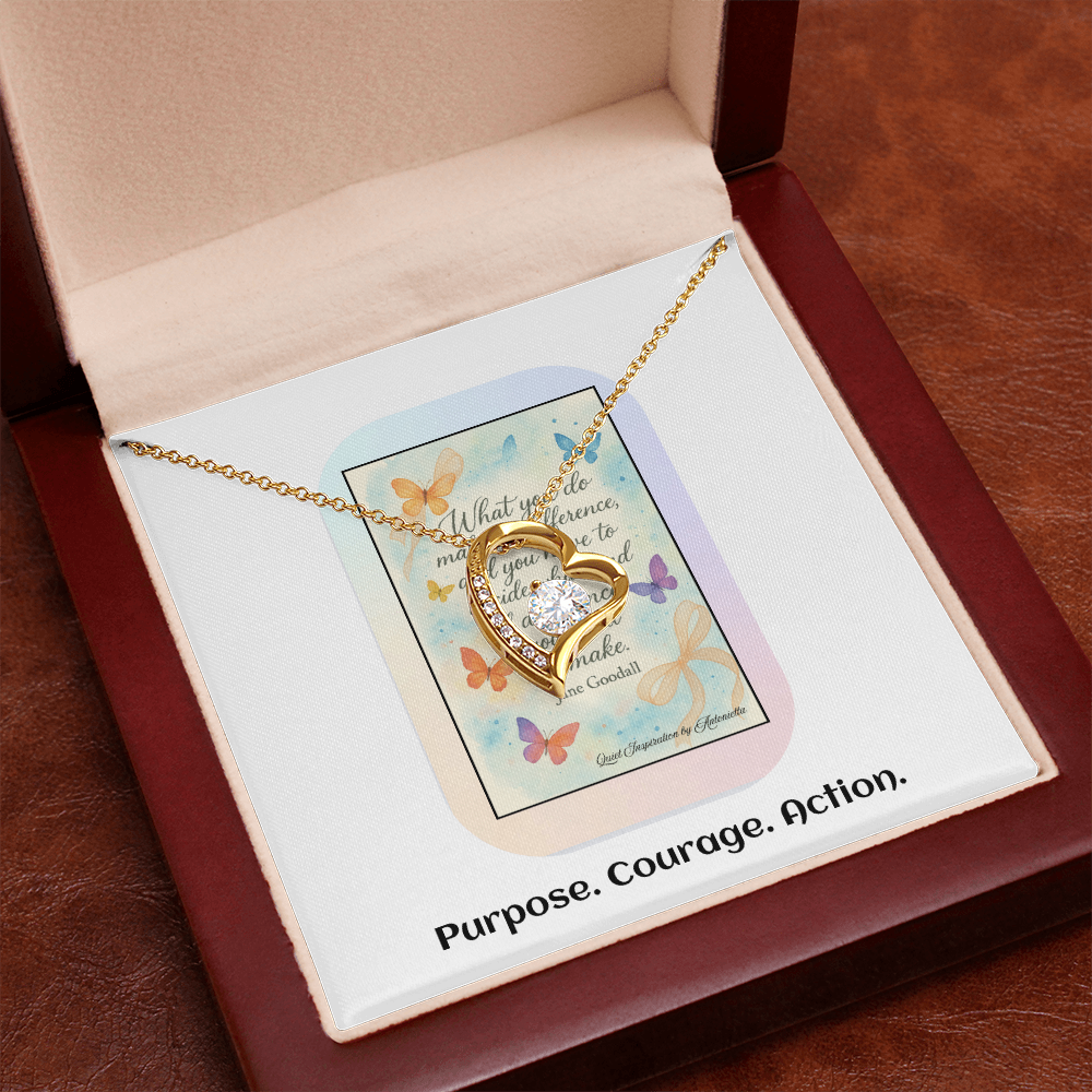 Inspirational Necklace for Women – “Be the Difference” Empowerment Gift for Leaders, Graduates & Change-Make