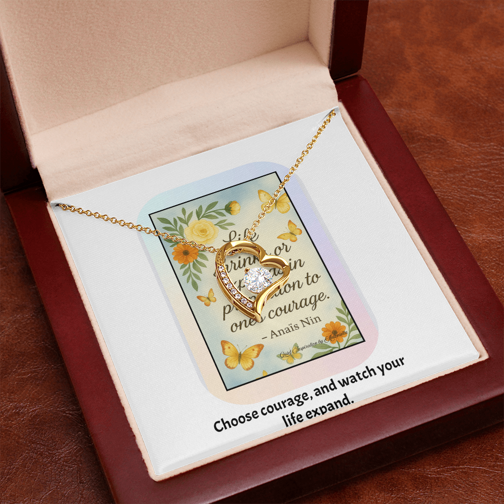 Encouragement Gift for Her – Courage Necklace for New Chapter, Graduation, Career Change or Fresh Start