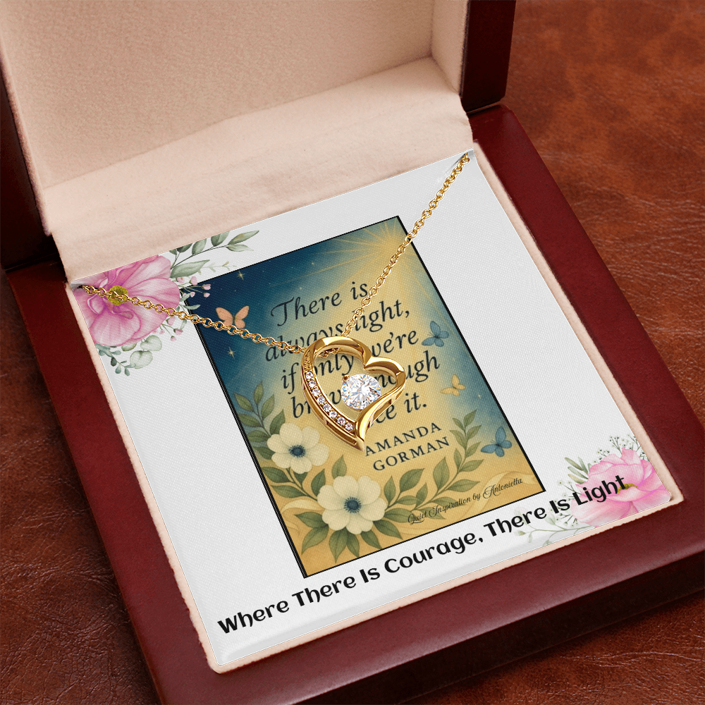 Inspirational Courage & Hope Necklace for Women – “There Is Always Light” Motivational Gift for Strength and Resilience