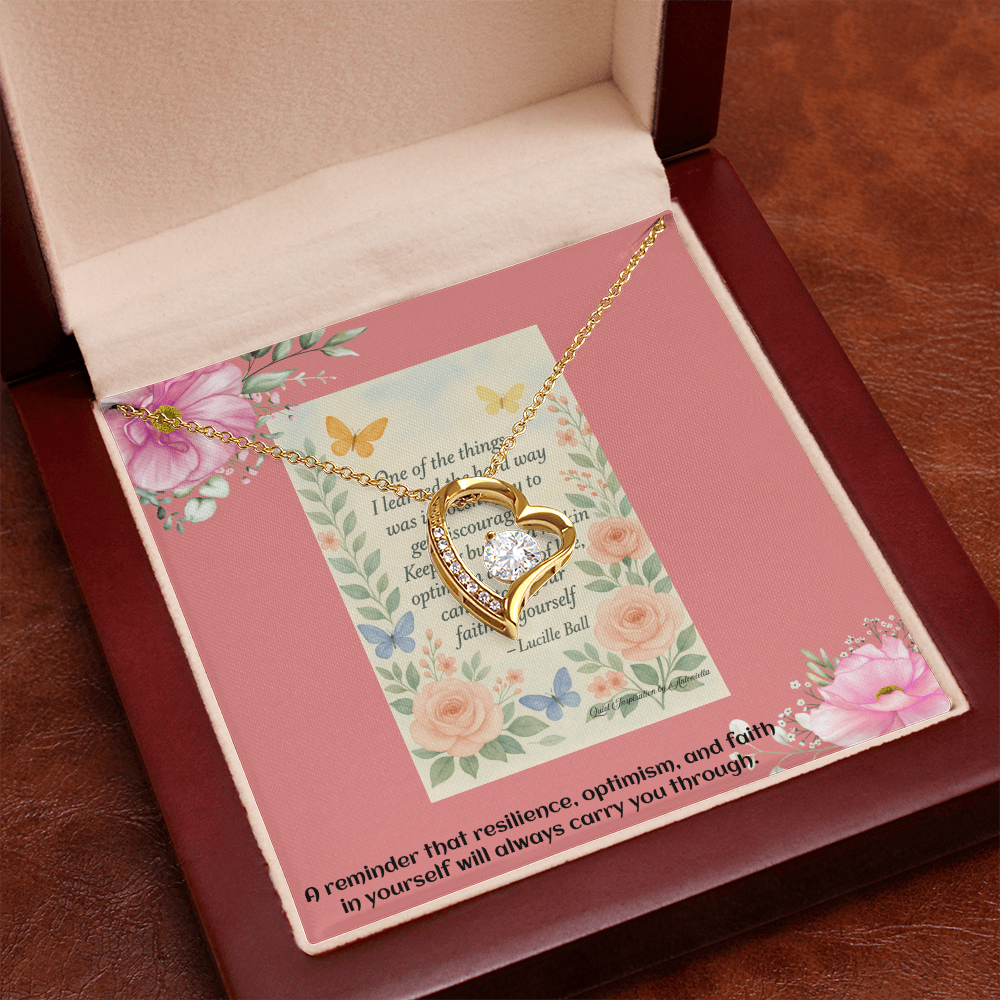 Encouragement Gift for Her – Inspirational Heart Necklace for Daughter, Wife, Sister or Best Friend