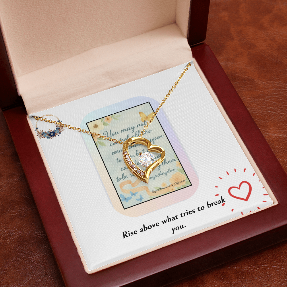 Maya Angelou Inspirational Quote Necklace – Encouragement Gift for Women | Strength, Resilience & Empowerment Jewelry