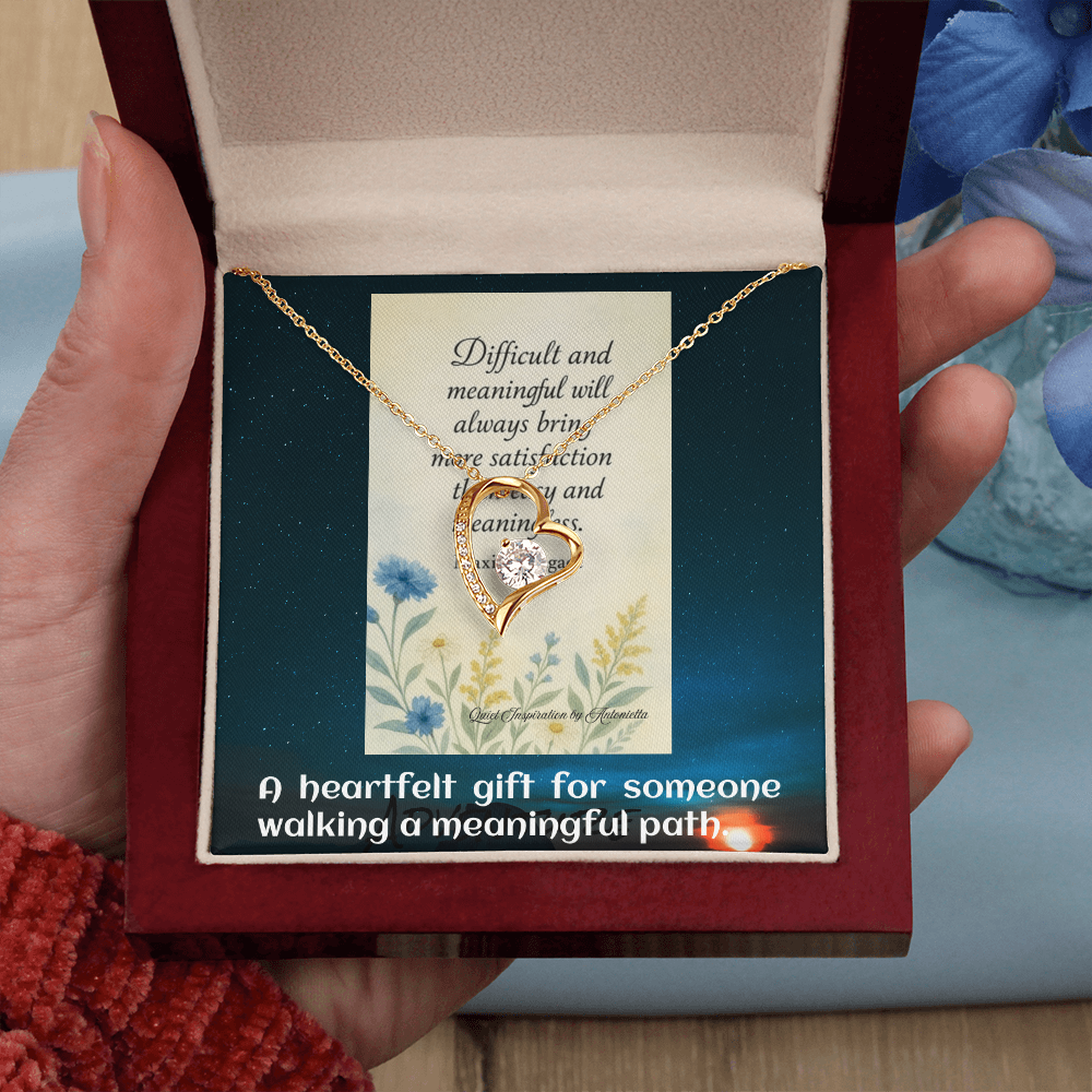 Inspirational Heart Pendant Necklace – Encouragement Gift for Women | Uplifting Jewelry for Difficult Times