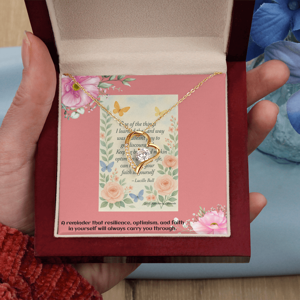 Encouragement Gift for Her – Inspirational Heart Necklace for Daughter, Wife, Sister or Best Friend