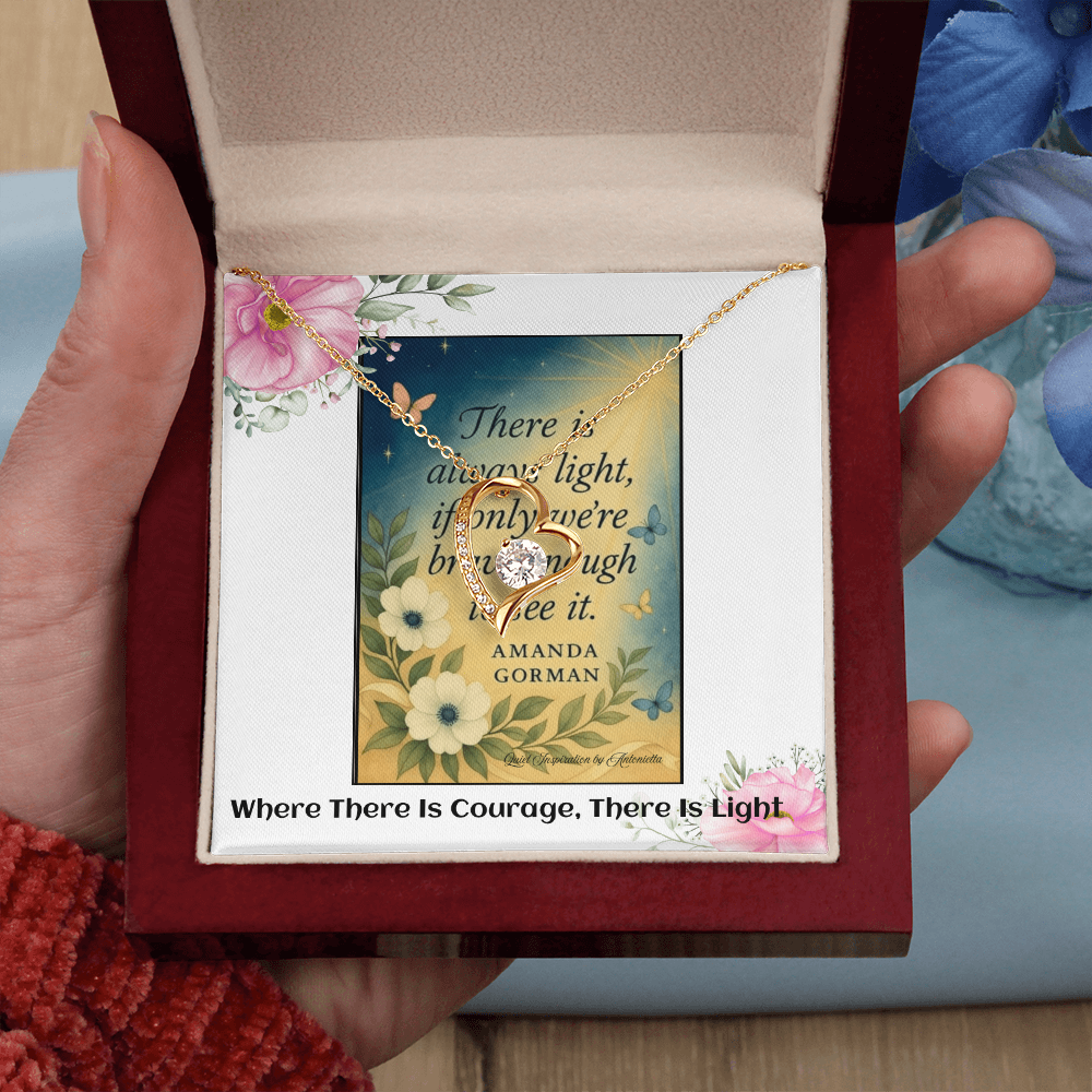 Inspirational Courage & Hope Necklace for Women – “There Is Always Light” Motivational Gift for Strength and Resilience