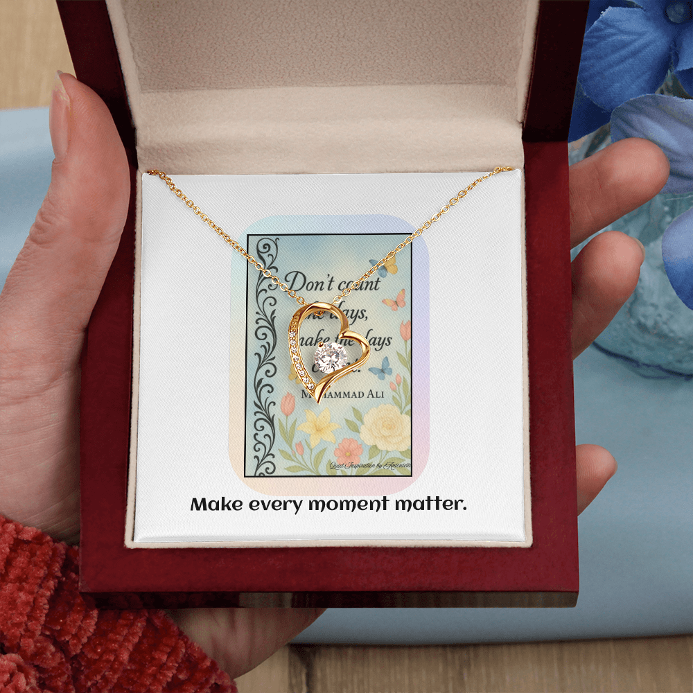 Inspirational Success Necklace – Don't Count the Days | Goal Setting & Motivation Gift for Her