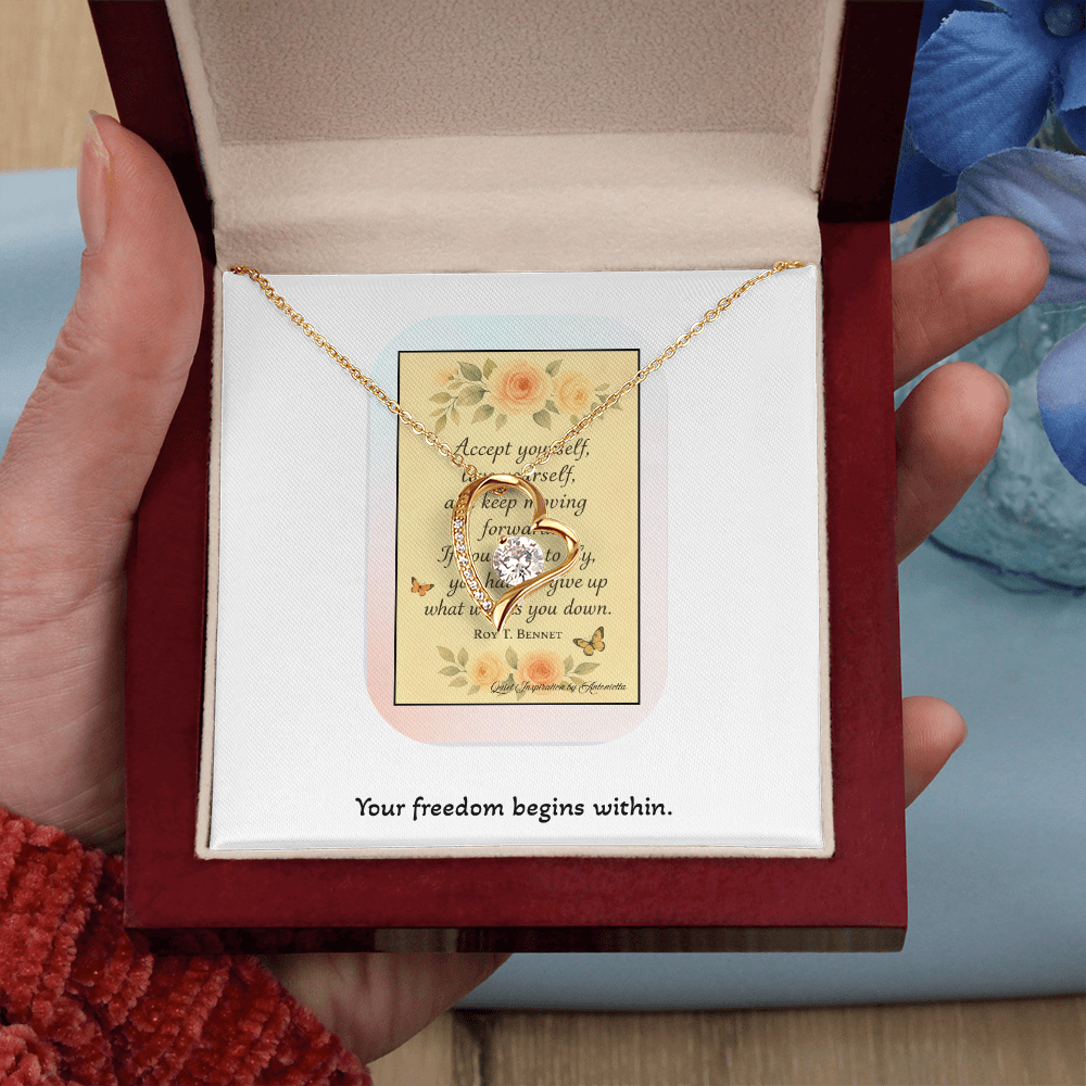 Motivational Gift for Women – Self Love & Letting Go Necklace for Healing, Personal Growth & New Beginnings