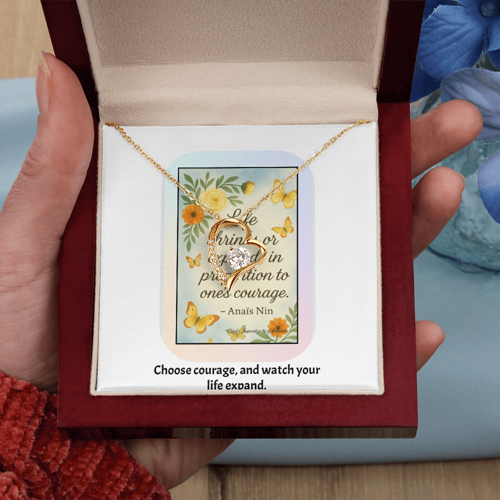 Encouragement Gift for Her – Courage Necklace for New Chapter, Graduation, Career Change or Fresh Start