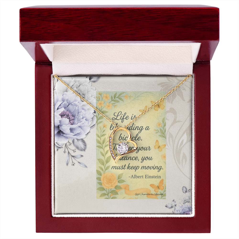 Inspirational Balance Necklace for Her – “Keep Moving Forward” Encouragement Gift for Women | Motivational Jewelry for Life Transitions