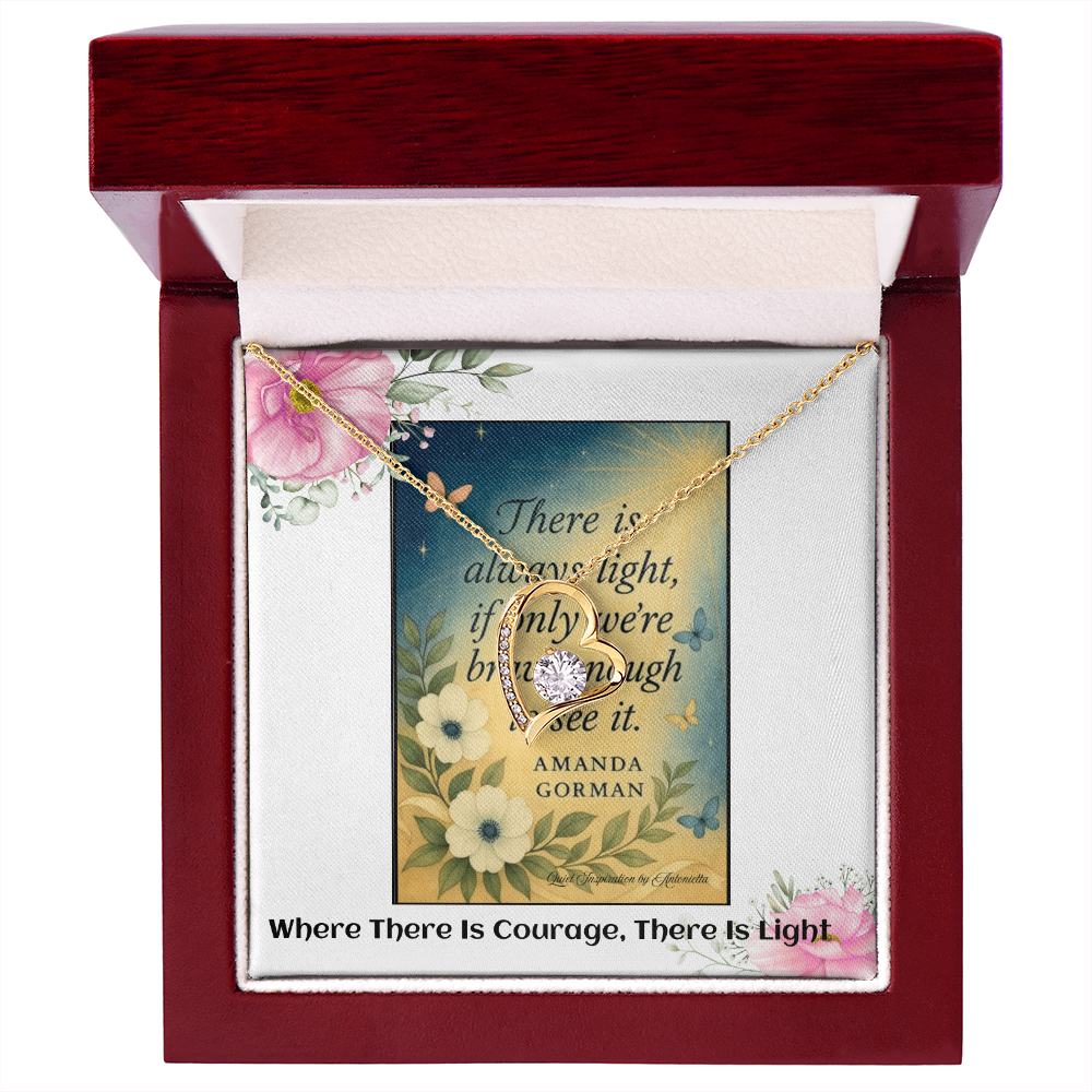 Inspirational Courage & Hope Necklace for Women – “There Is Always Light” Motivational Gift for Strength and Resilience