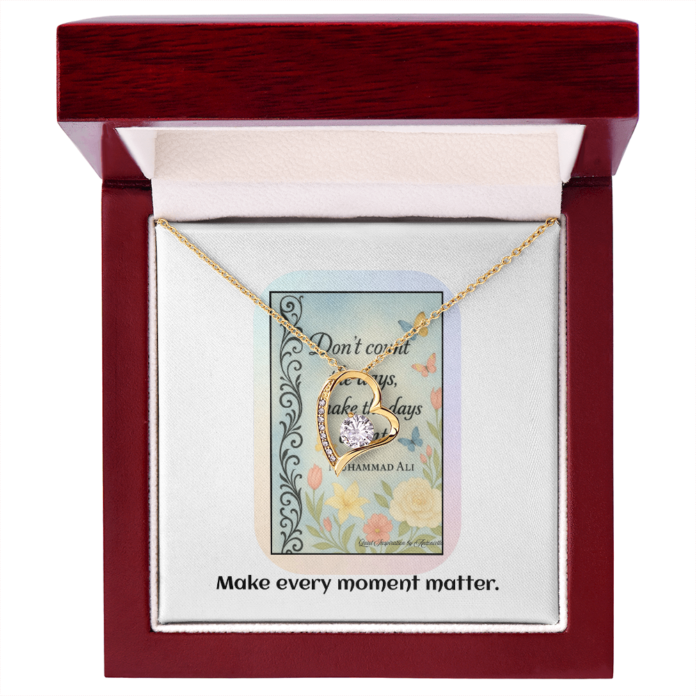 Inspirational Success Necklace – Don't Count the Days | Goal Setting & Motivation Gift for Her