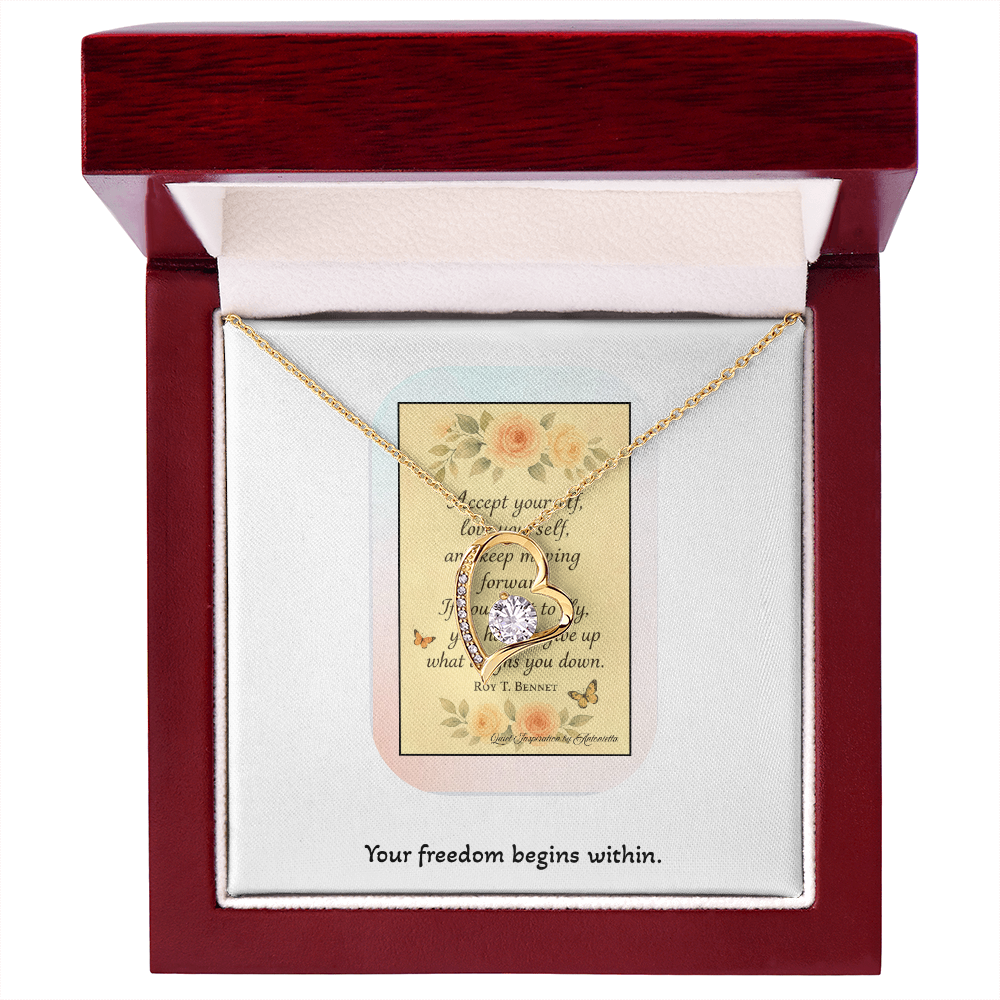 Motivational Gift for Women – Self Love & Letting Go Necklace for Healing, Personal Growth & New Beginnings