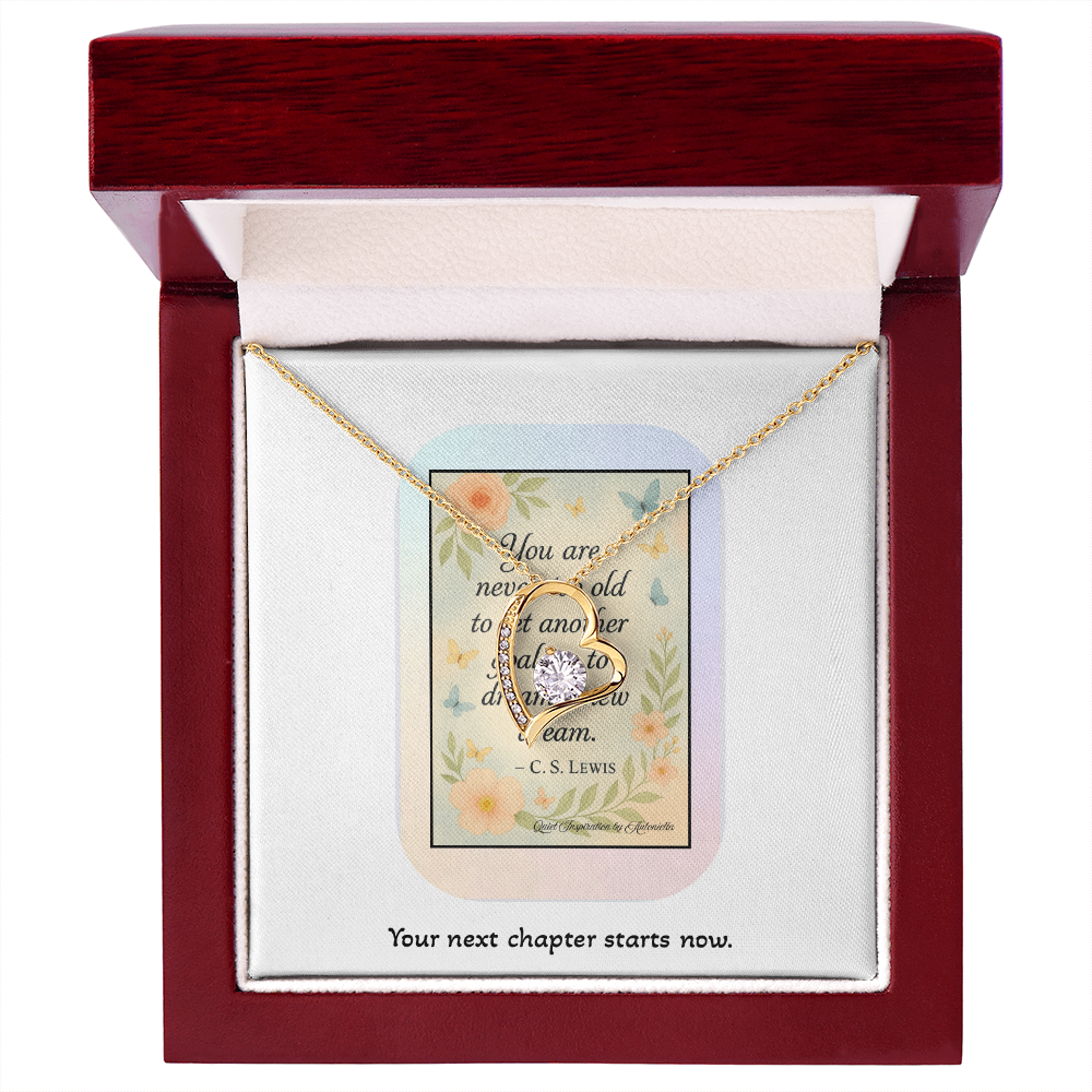 Motivational Gift for Her – Encouragement Necklace for New Beginnings, Retirement, Career Change or Milestone Birthday