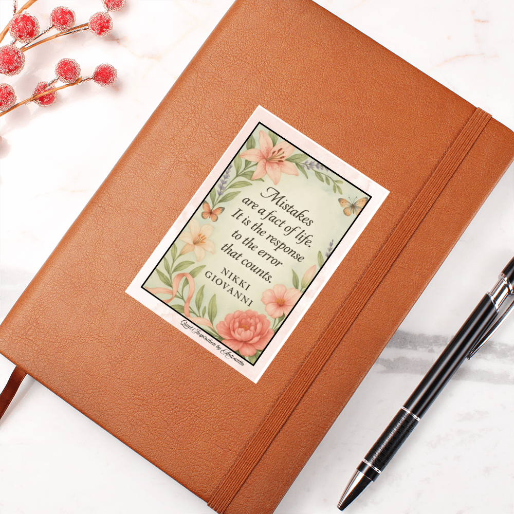 Mistakes Are Part of Life Graphic Journal | Inspirational Quote Journal | Quiet Inspiration by Antonietta
