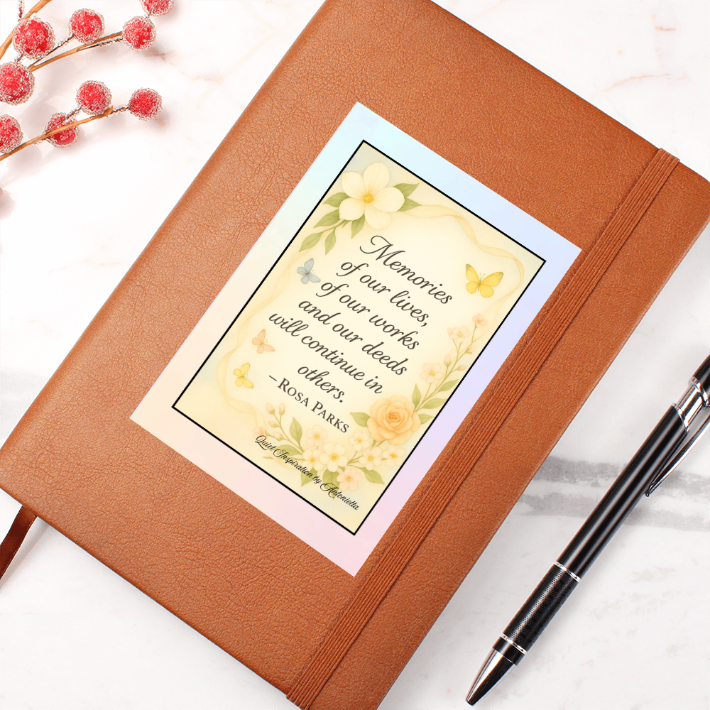 Rosa Parks Inspirational Graphic Journal – “Memories of Our Lives” Motivational Quote Notebook | Mindfulness Reflection & Legacy Journal | Botanical Butterfly Design | Quiet Inspiration by Antonietta