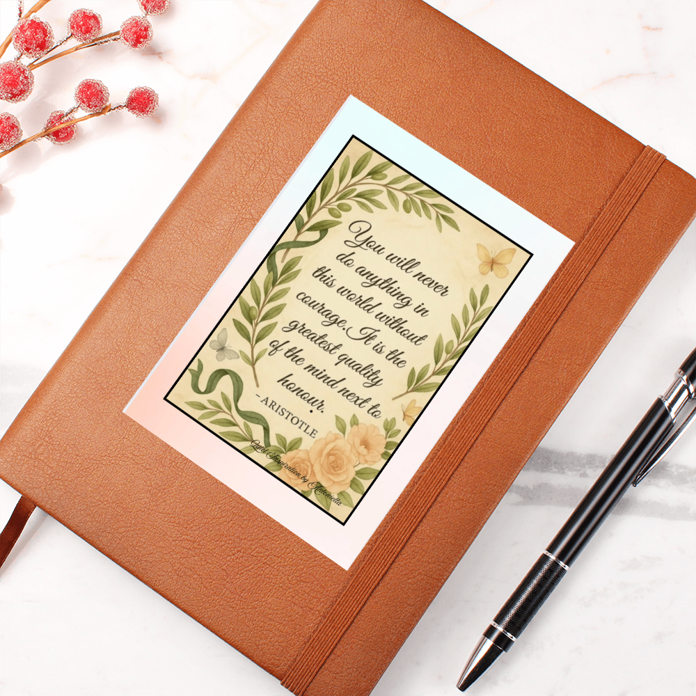Courage Inspirational Graphic Journal – Motivational Quote Notebook | Personal Growth Writing Journal | Mindfulness & Self-Reflection Gift | Quiet Inspiration by Antonietta