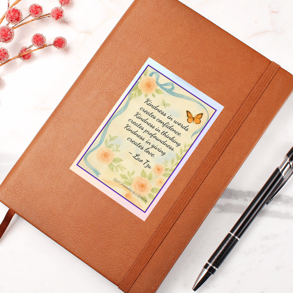Kindness Creates Love Inspirational Graphic Journal – Lao Tzu Quote Notebook | Mindfulness Gratitude Journal | Motivational Gift by Quiet Inspiration